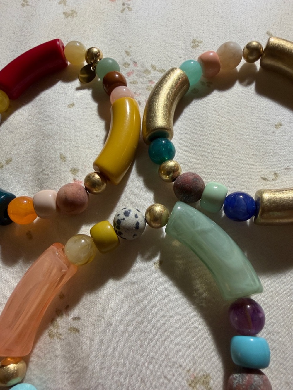 Plunder Multicolor Chunky Beaded Bracelet Set - Picture 3 of 5